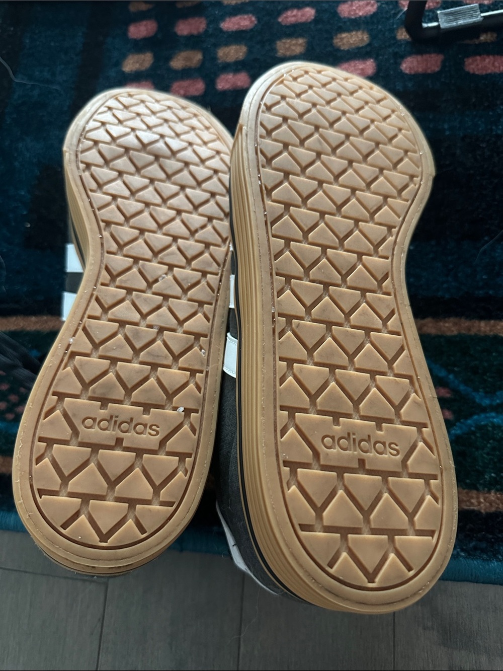 adidas Black & White Low-Top Sneakers with Gum Sole - Picture 4 of 5